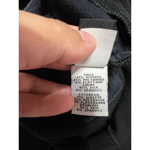 DVF Diane Von Furstenberg Black Pleat Front Straight Leg Pants Size 4 - Picture 9 of 11